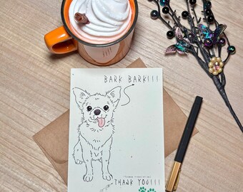 Dog Thank You Bark Bark ... Thank You Hooman / Handmade Greeting Card / Thank You Card/ Puppy / Veterinarian Thank You/ Vet tech Gift