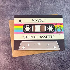 Mix Tape /Handgemachte Grußkarte/ Dankeschön/Geburtstagskarte/ Dankeschön/ Retro Mix Tape/ Liebe Mix Tape/ Jahrestag/ Hochzeit/ Vintage