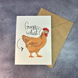 Devinez quoi Cul de poulet / Carte de voeux faite main / Juste parce que / Carte drôle / Carte de poulet / Carte d'anniversaire / Cadeau d'anniversaire