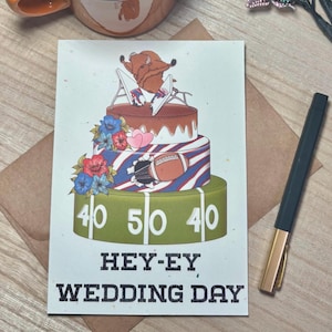 Bills Mafia Wedding Card: Handmade Football Cake Greeting Card