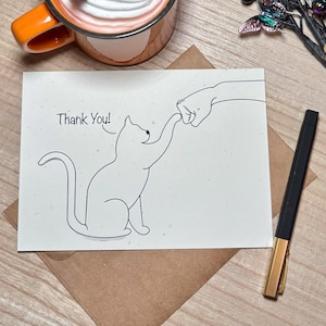 Tarjeta de felicitación hecha a mano &quot;Gato chocando los puños&quot;