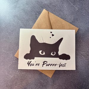 Votre purrrfect / Carte de voeux faite main / Carte de remerciement / Merci vétérinaire / Merci chat / Sauvetage de chats / Saint Valentin chat / Love Cat