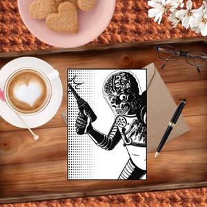 Classic Mars Alien Fan Art: Handmade Greeting Card