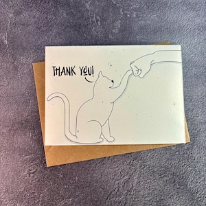 FIST BUMP CAT / Carte de voeux faite main / Carte de remerciement / Cadeau de remerciement / Animal de compagnie / Chaton / Merci vétérinaire / Cadeau technique vétérinaire