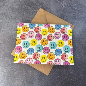 Garabatos de sonrisas felices / Tarjeta de felicitación hecha a mano / Regalo de aniversario / Tarjeta de amor / Regalo divertido para parejas / Lindos San Valentín para niños / San Valentín para maestros