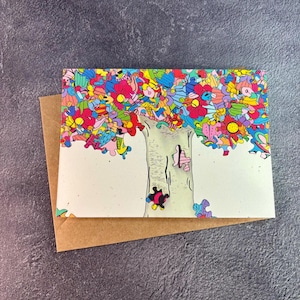 Árbol de rompecabezas del amor / Tarjeta de felicitación hecha a mano / Concientización sobre el autismo / Árbol de otoño / Piezas de rompecabezas / Concientización sobre el autismo en Buffalo, Nueva York