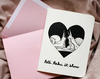 snail valentine | let's take it slow | snails in love
