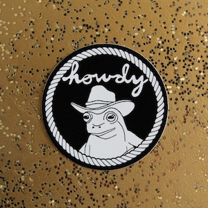 howdy frog cowboy | 2" vinyl sticker