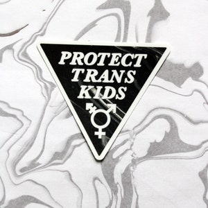 protect trans kids 2.76 x 2.43 triangle vinyl sticker image 1