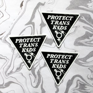 protect trans kids 2.76 x 2.43 triangle vinyl sticker image 4