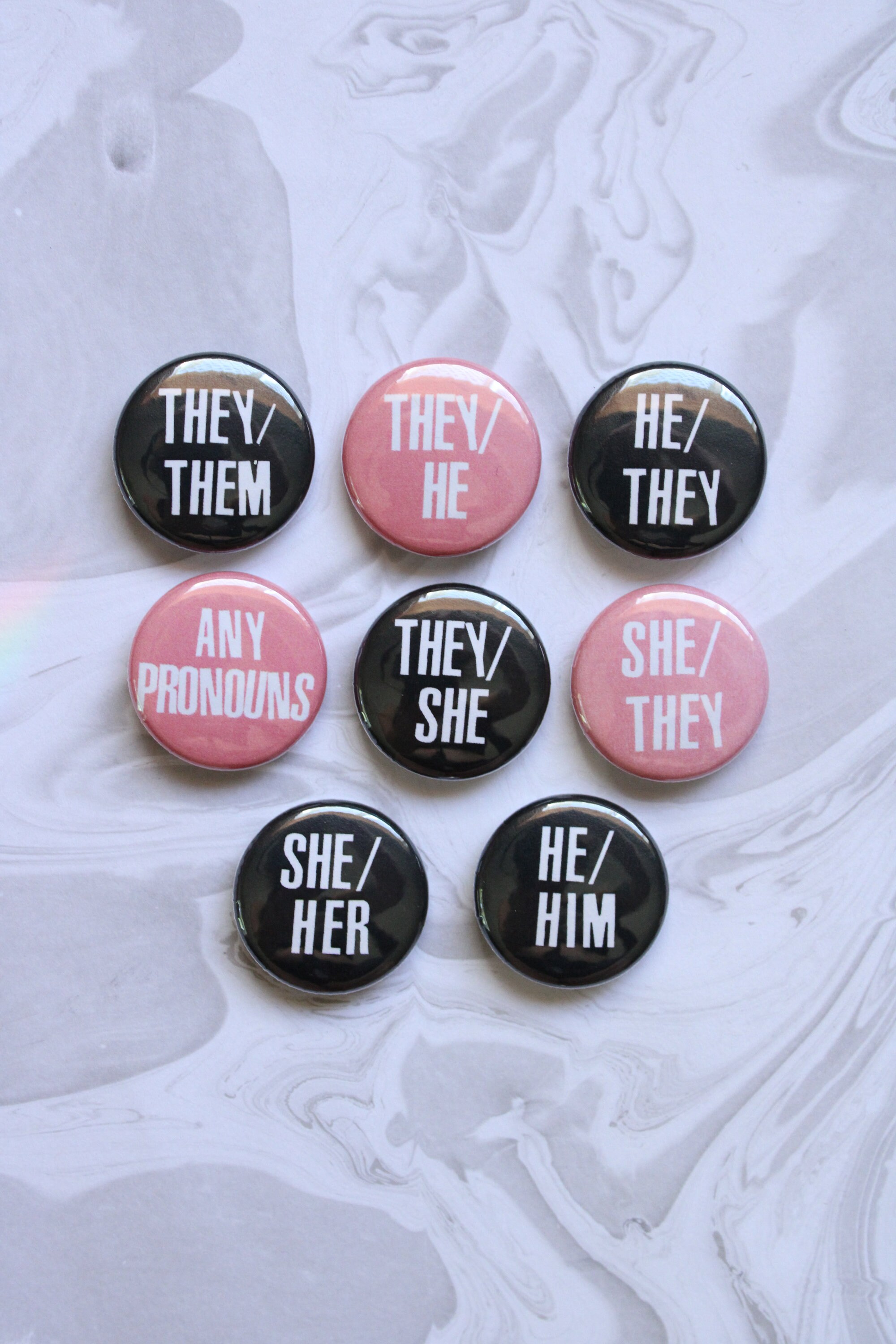 Custom 1" Pronoun Pins — Craft or DIY