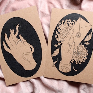 assorted 5x7" art prints | kraft paper | made to order