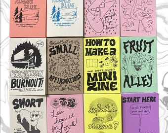 Choose 4 Mini Zines! | Illustrated Zine Bundle - Etsy