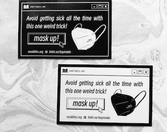 mask up! | 4" x 2.5" vinyl sticker