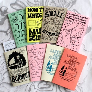 choose 4 zines! | illustrated mini zine bundle