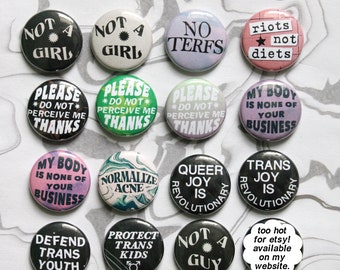 SMALL 1 Inch Pin-back Buttons Activism Punk Queer - Etsy