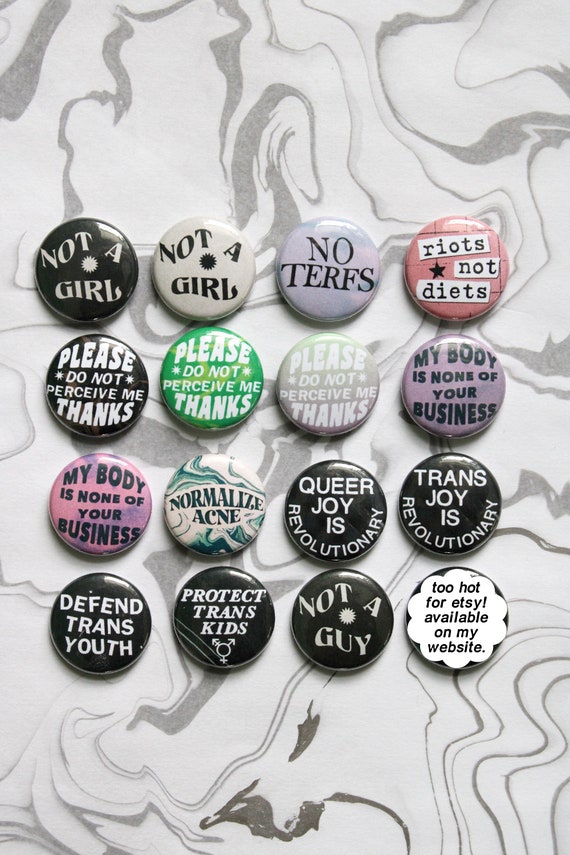Queer Things — [ID: A picture of a button, with the text “Will