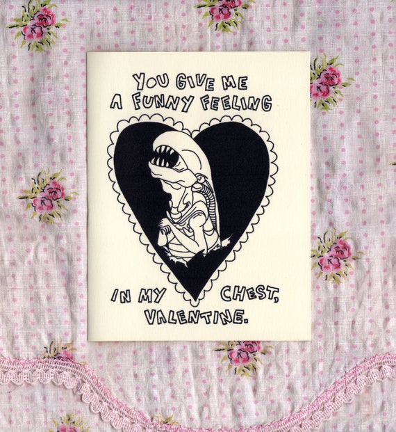 Chestburster Xenomorph Valentine Card | Alien - Etsy