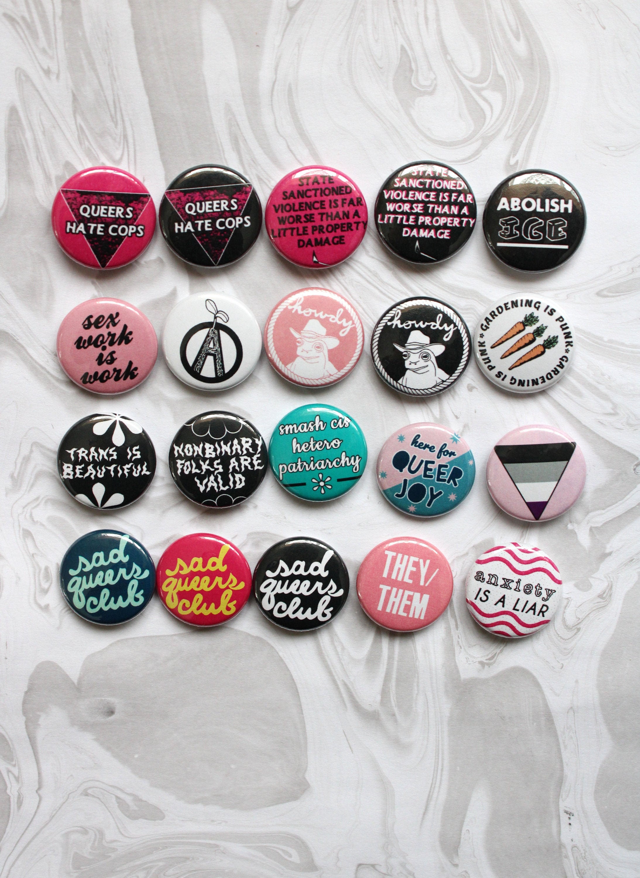 Small 1 Inch Pin Back Buttons Activism Punk Queer Etsy