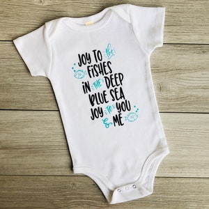 SALE Joy to the Fishes Earth Day Baby, Organic Cotton Bodysuit, Gender Neutral Baby, Infant One Piece Inspirational Baby, Cute Baby Gift image 2