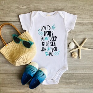 SALE Joy to the Fishes Earth Day Baby, Organic Cotton Bodysuit, Gender Neutral Baby, Infant One Piece Inspirational Baby, Cute Baby Gift image 3