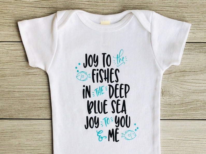 SALE Joy to the Fishes Earth Day Baby, Organic Cotton Bodysuit, Gender Neutral Baby, Infant One Piece Inspirational Baby, Cute Baby Gift image 4
