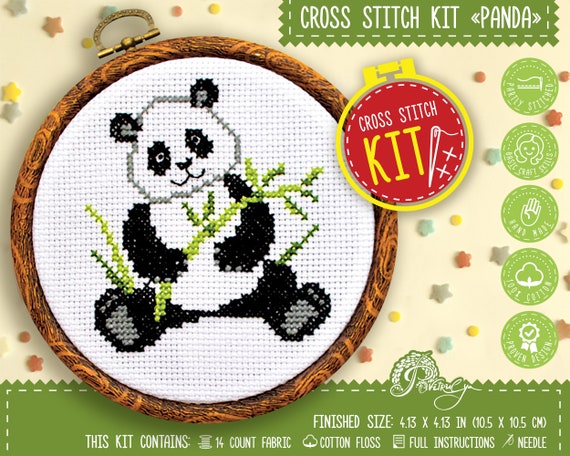Panda Kit de punto de cruz para niños Kit de Bricolaje -  México