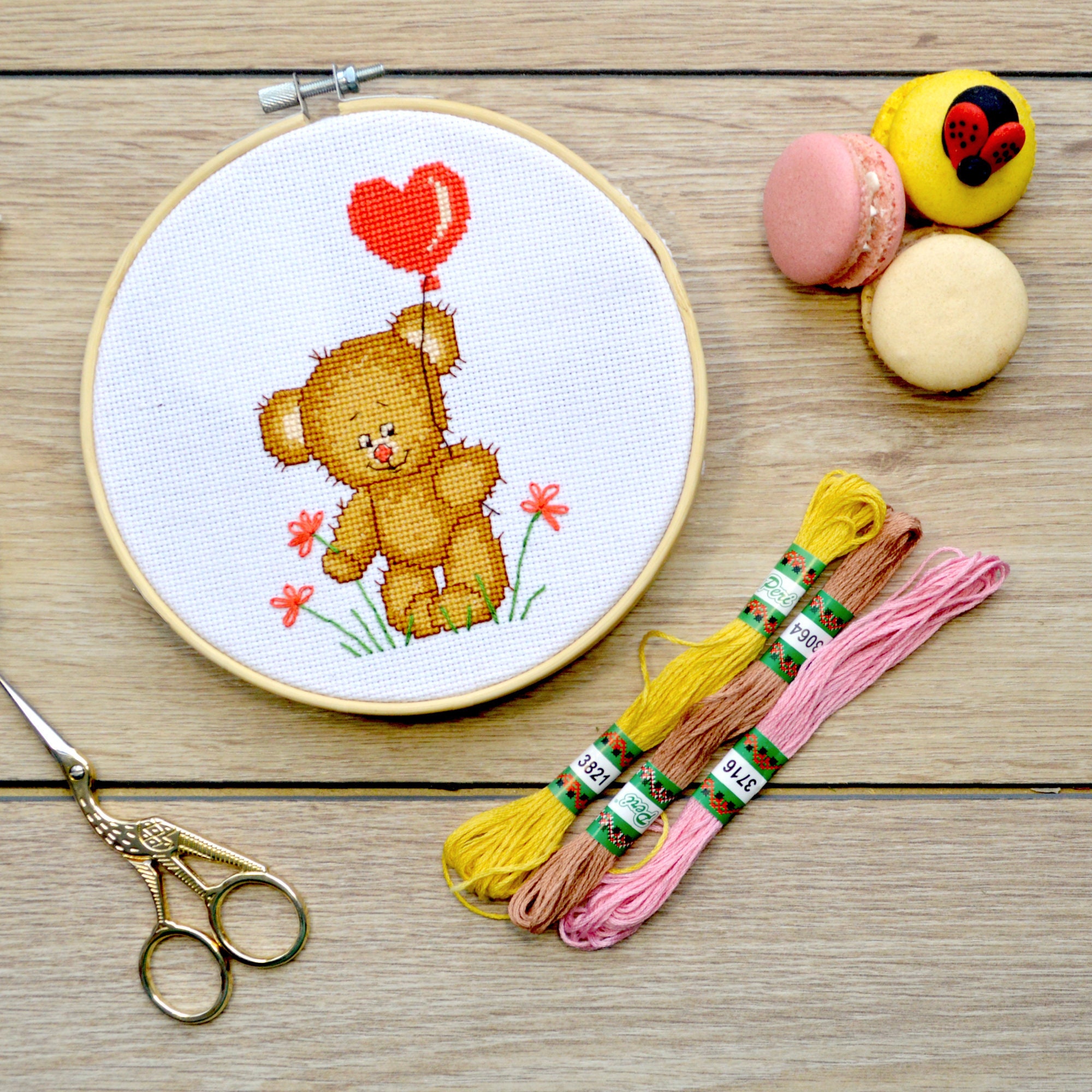teddy-bear-cross-stitch-counted-pattern-for-beginners-etsy