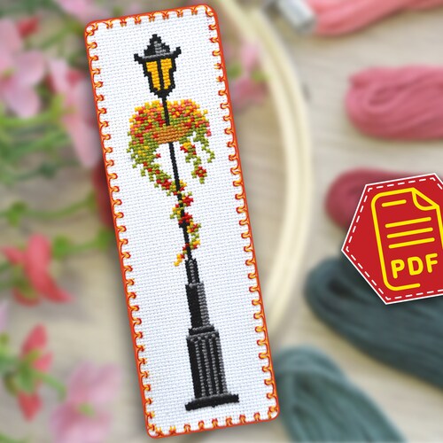 Bookmark Cross Stitch Pattern PDF Download sunset Etsy