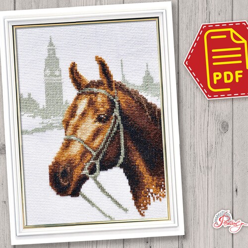 White Horse Cross Stitch Pattern 2 Instant PDF Download - Etsy