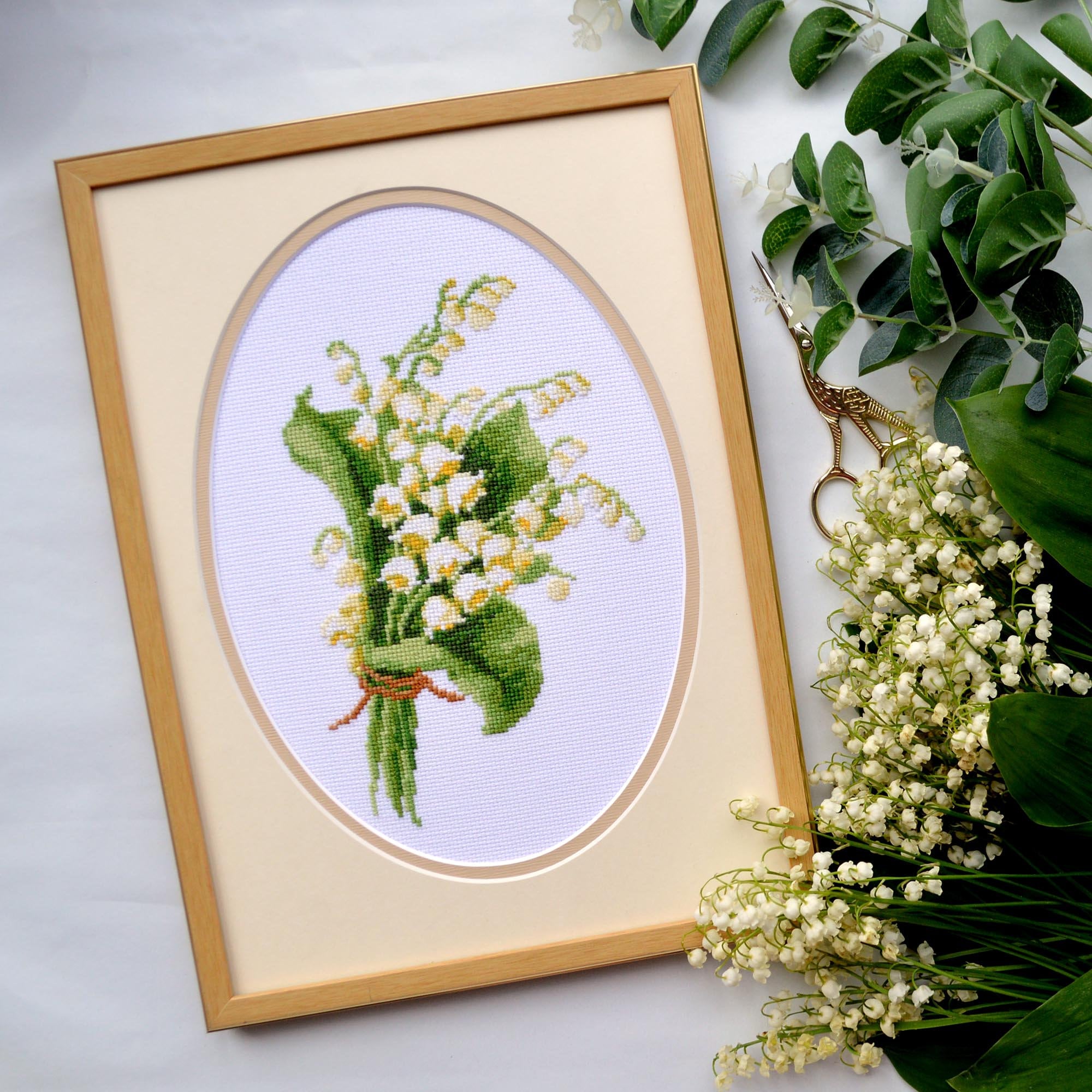 May Lily Cross Stitch Kit Lily of the Valley DIY Flowers | Etsy