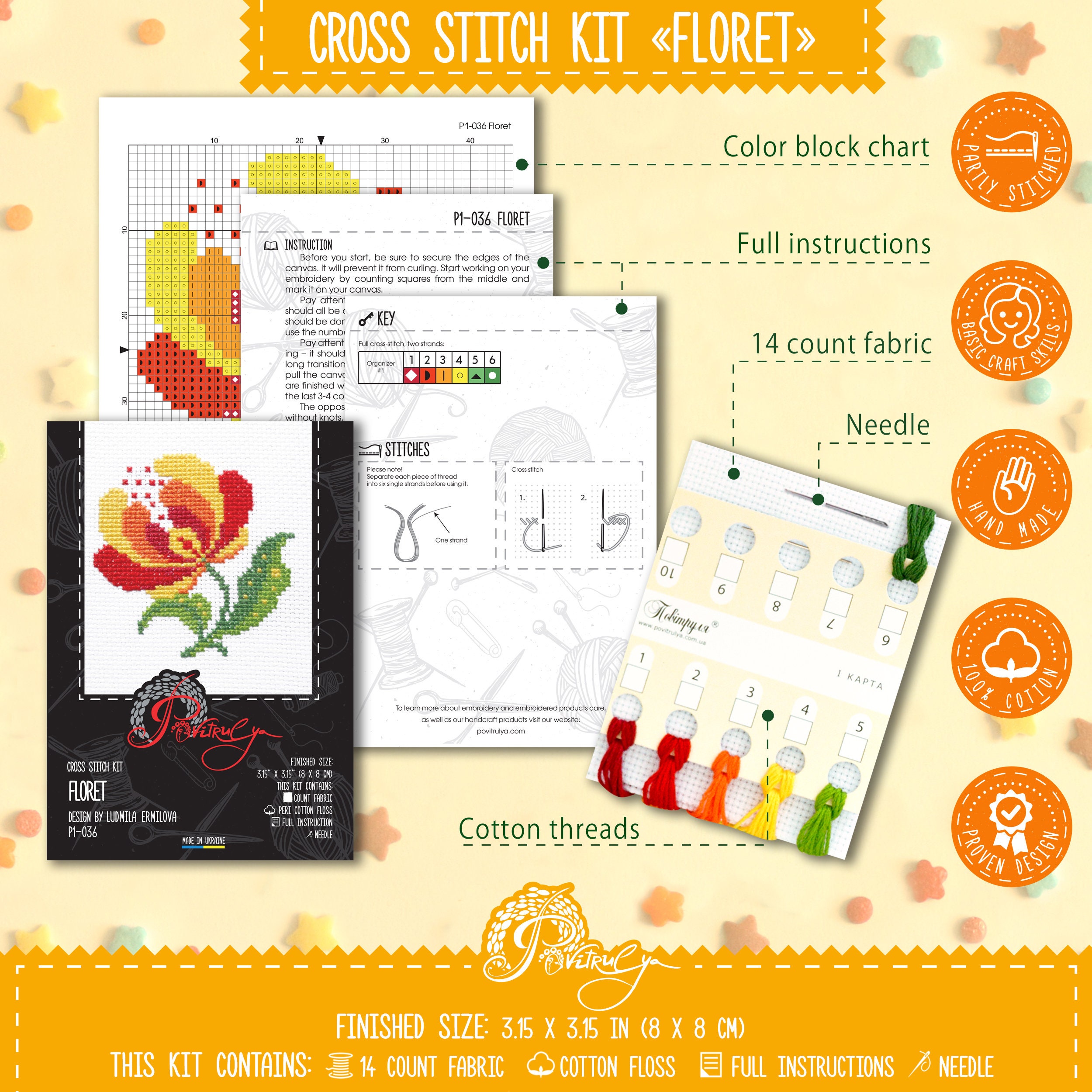 Cross stitch kit Floret