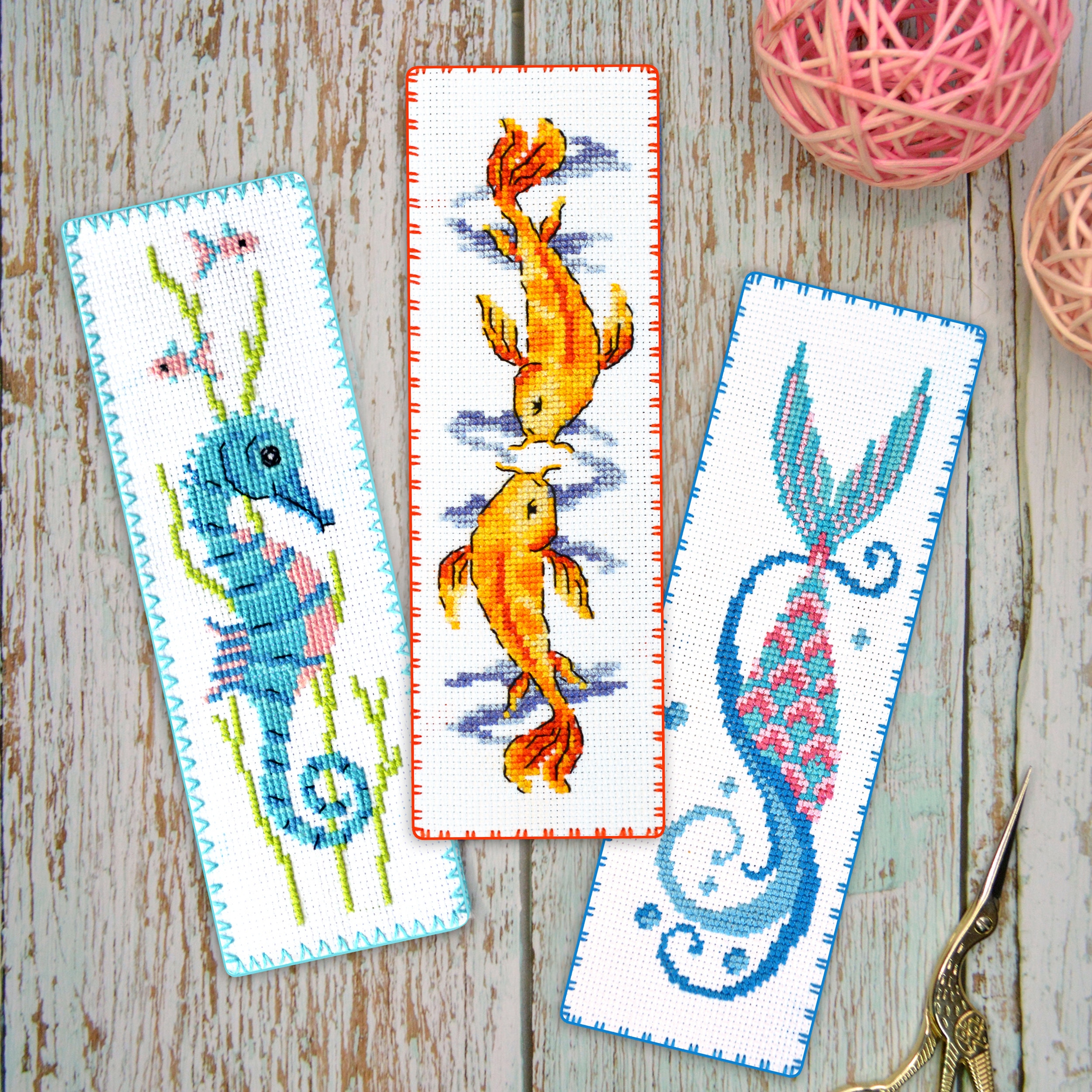 Fish Bookmark Pattern Koi Carps Bookmark Cross Stitch Pattern - Japan Fish Embroidery ...