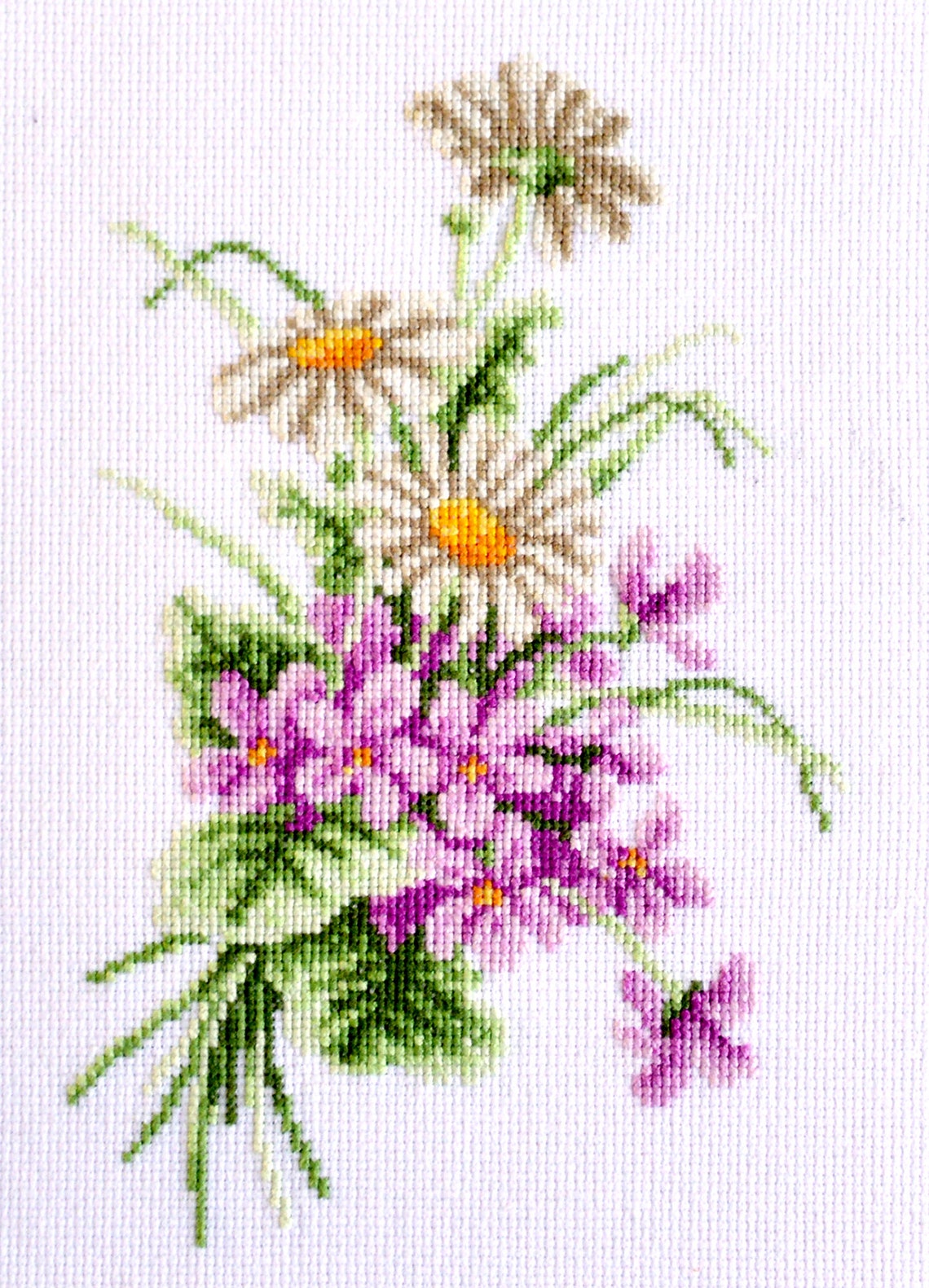 Daisies Cross Stitch Counted Pattern Flowers Embroidery Etsy