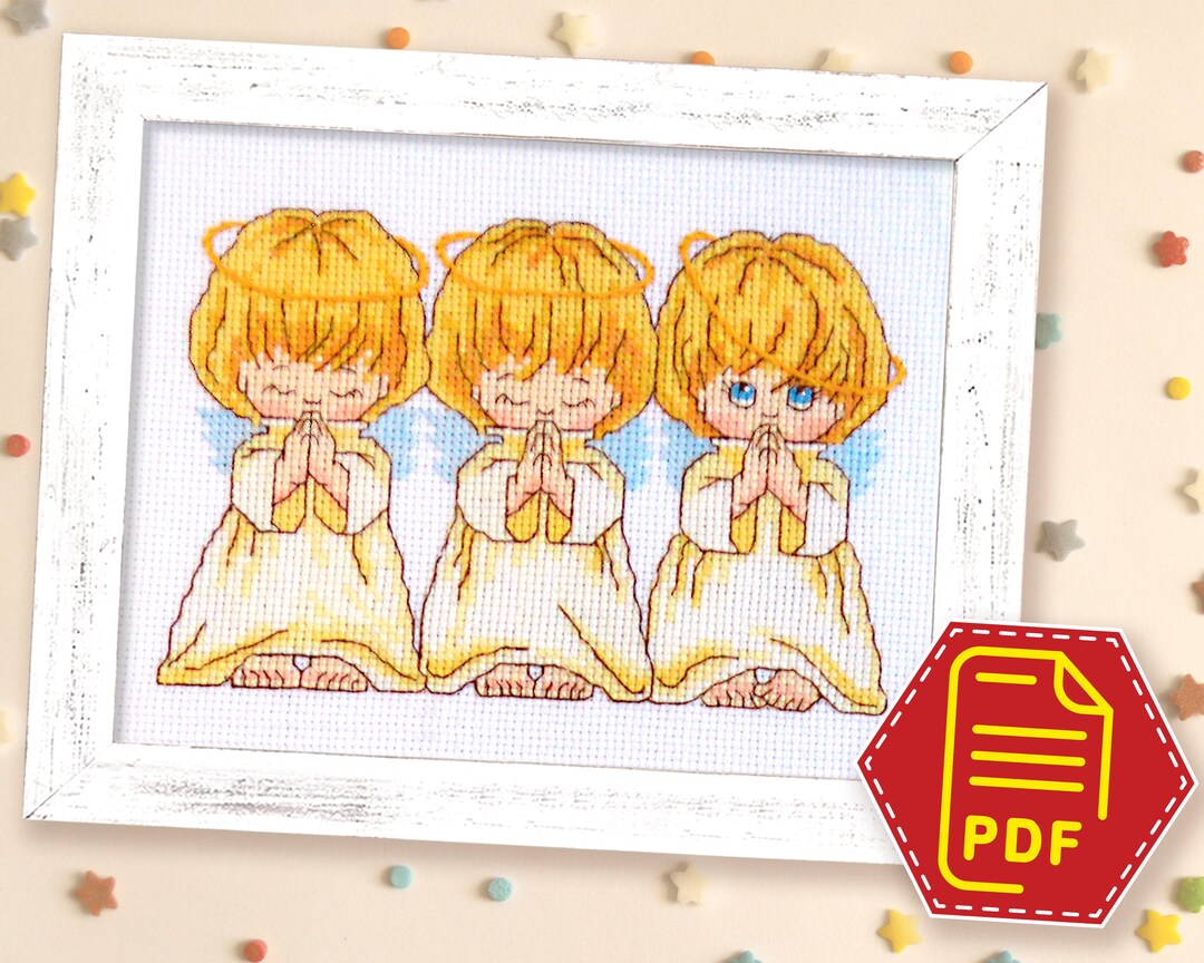 Holy Angel Pattern Cutest Holy Angels Cross Stitch Pattern
