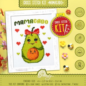 Kit punto croce per principianti Polline Fiori - Kit da ricamo