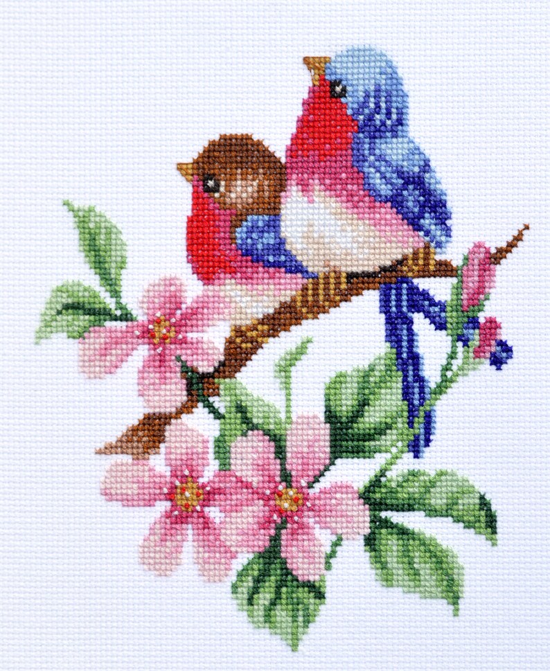 OWN4B Kreuzstich Set 'Frühling Vor Dem Fenster' - Vorgedruckt 11CT 26x24cm