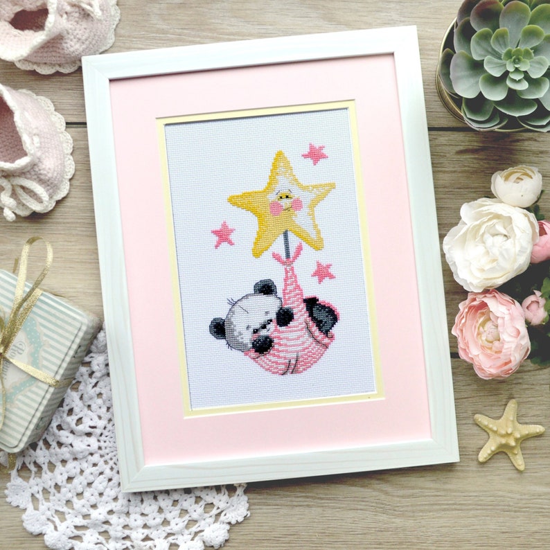 Birth Announcement Cross Stitch Kit Lullaby DIY | Etsy