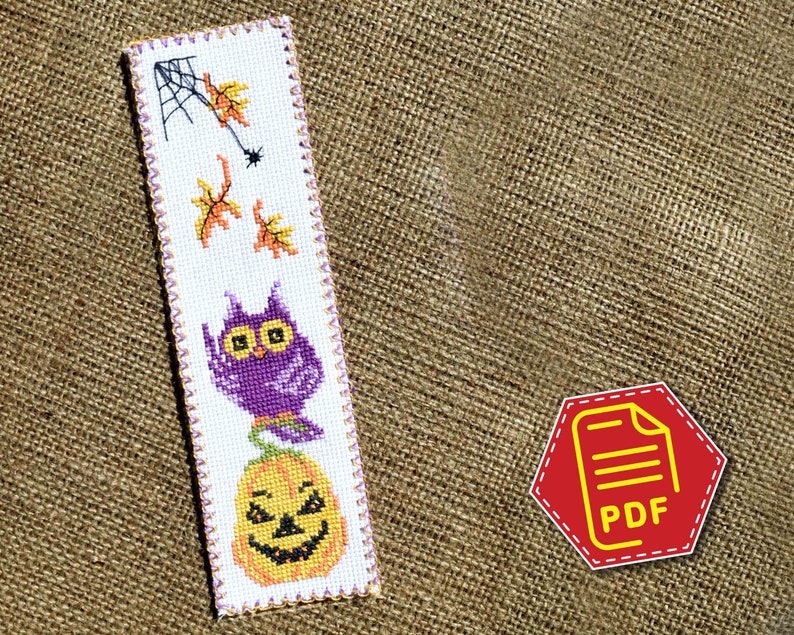 Cross stitch pattern JackOLantern with Owl Etsy