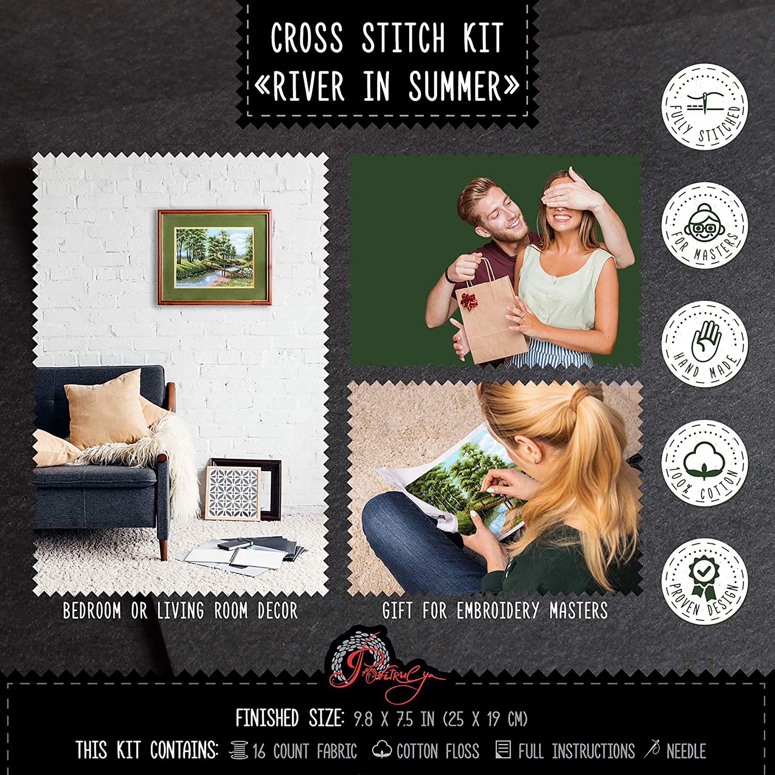 Nature Cross Stitch Kit Forest Landscape Embroidery Kit With - Etsy
