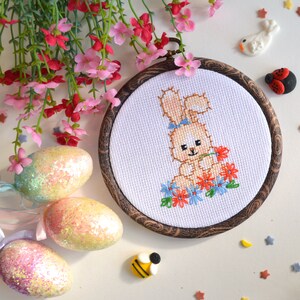 Cute Easter Bunny Cross Stitch Counted Pattern - Baby Animal Embroidery ...