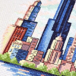 Chicago Cross Stitch Counted Pattern - Cityscape Embroidery Design ...