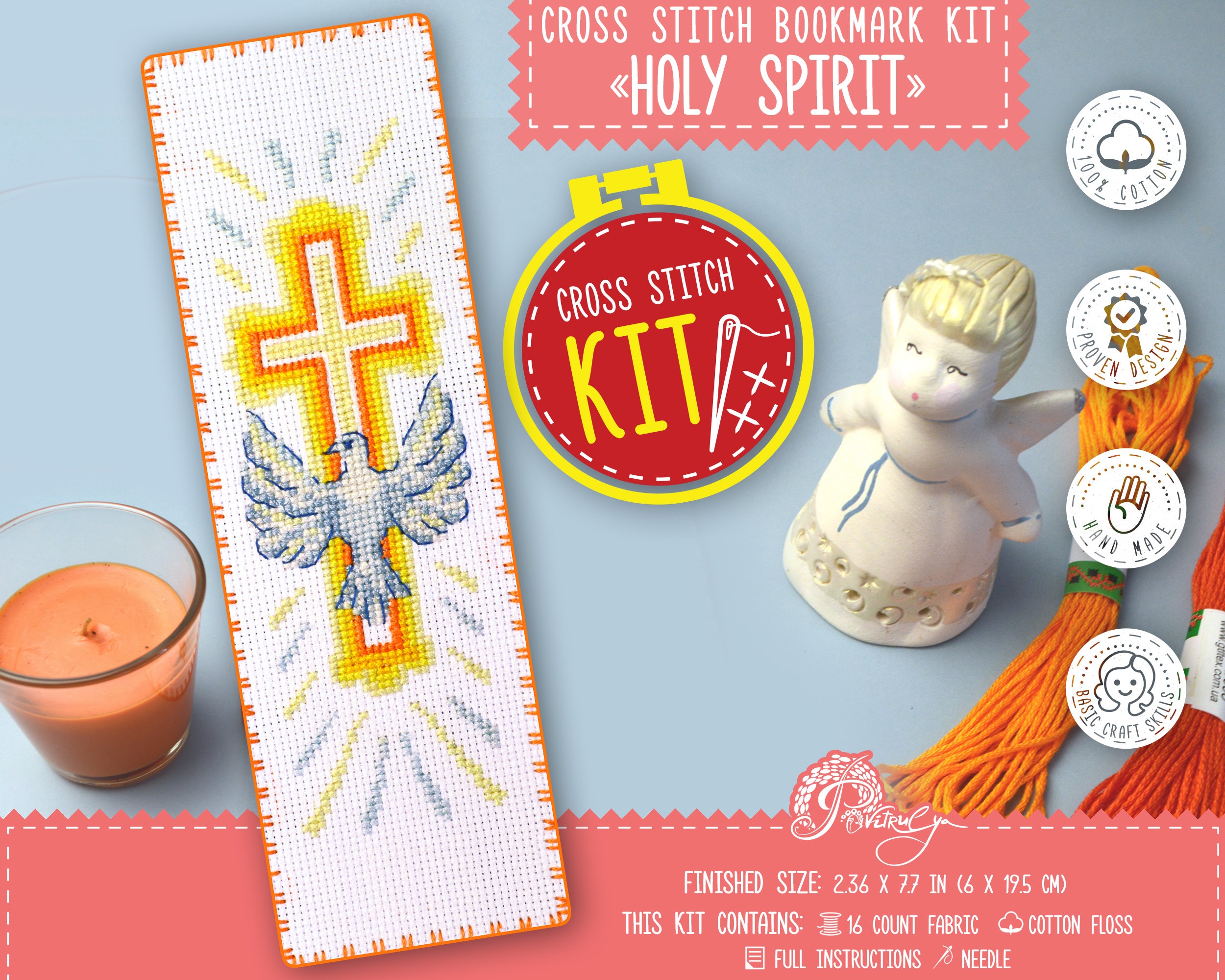 Believe in Angels Cross Stitch Bookmark Kit Janlynn - Total