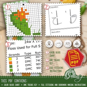 Cactus Cross Stitch Pattern Bookmark Embroidery Design, Download in PDF image 3