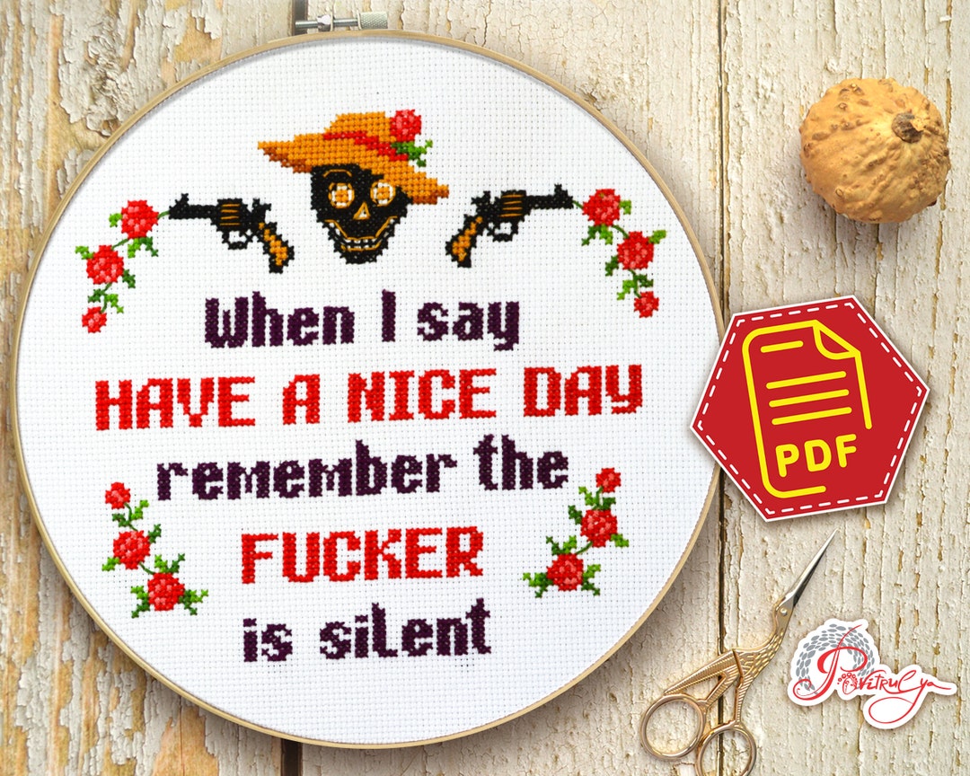 Rude Hidden Message Pattern Rude Cross Stitch Pattern