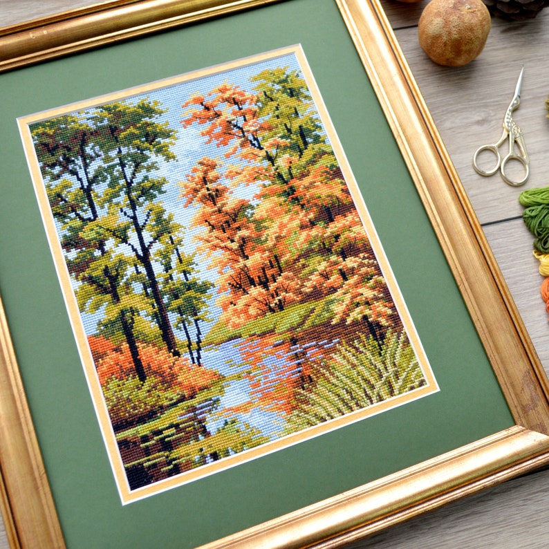 RKFLGEW Kreuzstich Set Wolf - DIY Stickerei 30x40cm Für Anfänger