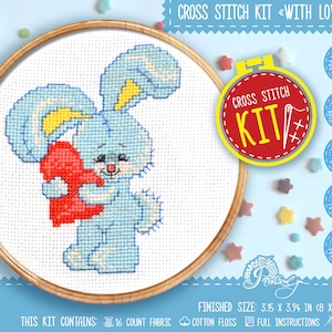 Kit Punto Croce con Coniglietto - DIY kit ricamo