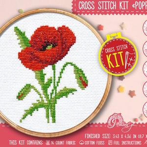 Kit punto croce per principianti Polline Fiori - Kit da ricamo