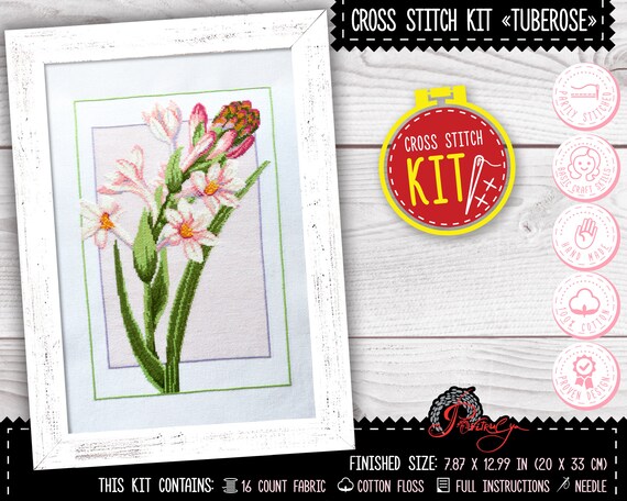 Cross stitch kit Tuberose