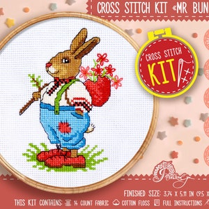 Kit di ricamo punto croce Coniglio per principianti - Fai-Da-Te